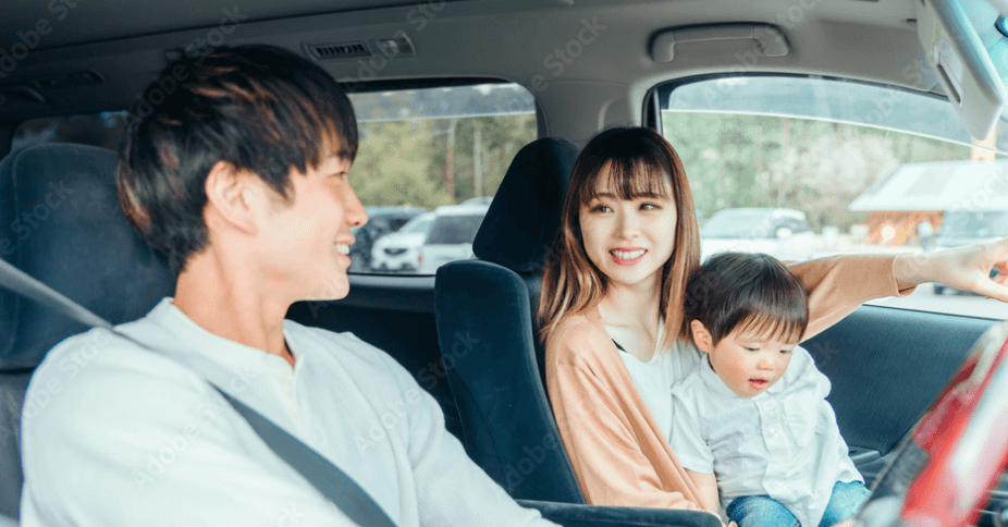 家族三人でドライブ